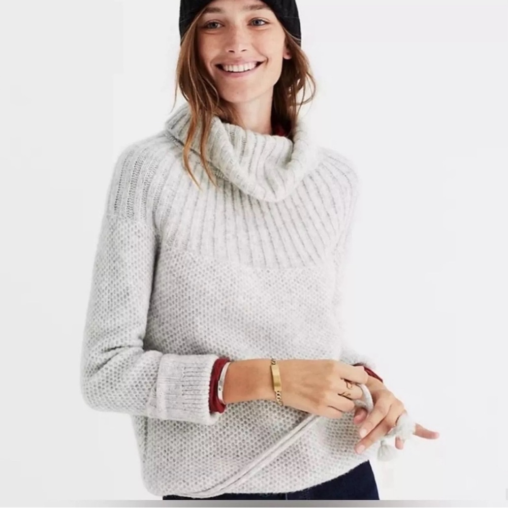 Madewell Snowbound Turtleneck Sweater Drawstring Pullover Women M Mohair Wool - Picture 2 of 9